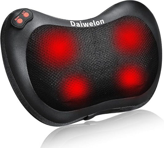 Shiatsu Back and Neck Massager with Heat, Deep Tissue Massage for Neck, Shoulder, Leg, Upper & Lower Back Pain Relief, Electric Massage Pillow, Used at Home, Car, Office，Gifts for Men Women Dad, Mom