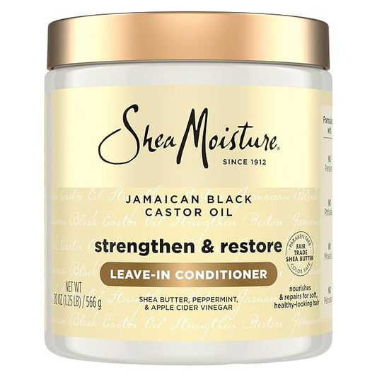 SheaMoisture Leave In Conditioner Jamaican Black Castor Oil Conditioner For Hair To Soften and Detangle Hair 20 oz