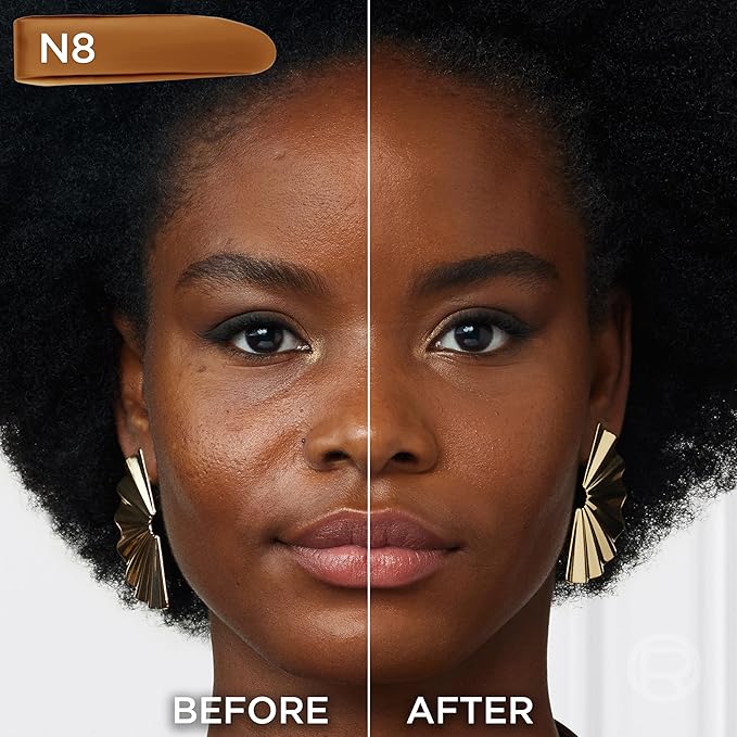 L'Oreal Paris True Match Super-Blendable Foundation, Medium Coverage Liquid Foundation Makeup, N8, Medium Deep, 1 Fl Oz (Pack of 2)