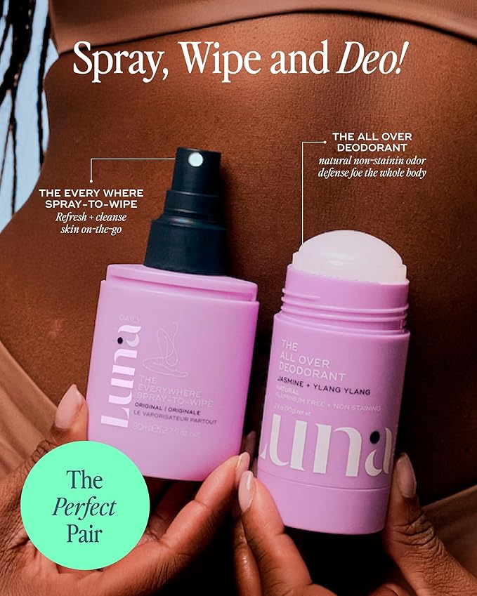 Luna Daily The All Over Deodorant™ Stick | Natural Body Deodorant for Women | pH-Balanced, Aluminum-Free & Non-Staining | Fresh Jasmine & Ylang Ylang | With Hyaluronic Acid & Prebiotics, 2.4 oz