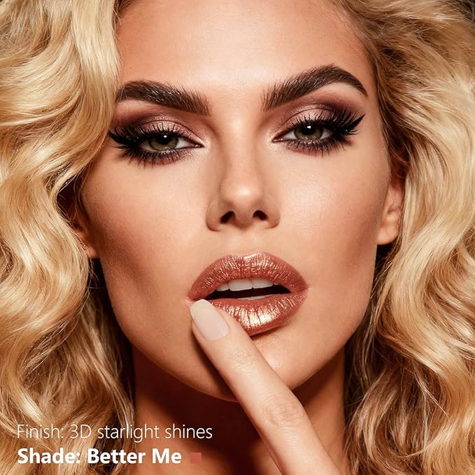 Metallic Liquid Lipstick Brown – High Pigment Long-Lasting Waterproof Metallic Lip Color, Smudge-Proof, Non-Sticky, Bold Lip Gloss for Parties & Stage Makeup (Better Me)