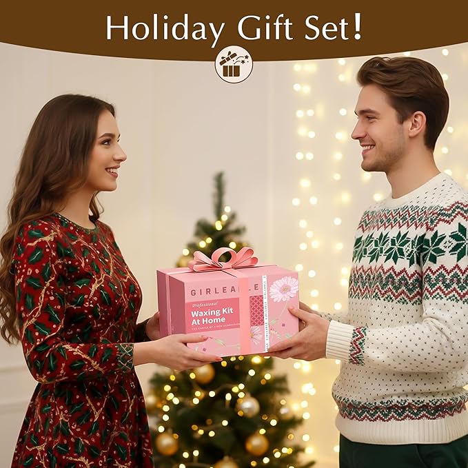 Premium Digital Waxing Kit for Women and Men, Wax Warmer Hair Removal at Home with Wax Beads & Silicone Pot, Target Different Types of Sensitive Skin Brazilian Bikini, Facial, Leg, Full body