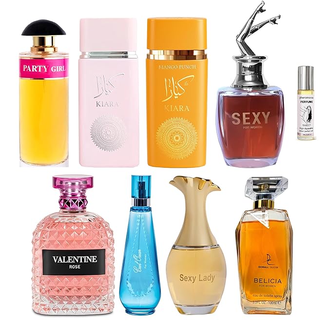 8-Piece Women's Perfume Collection with 10ml Rollerball, EDP Set, Variety of Long Lasting Fragrances for Women (combo D)