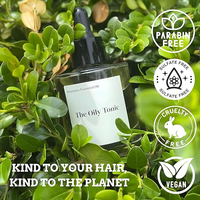 Rosemary Revival Oil Organic – Nourishing Hair & Scalp Oil – Hydrating Botanical Blend with Vitamin E – Conditions, Softens & Adds Shine – Hair Serum for Dry or Damaged Hair – 1.7oz – The Oily Tonic