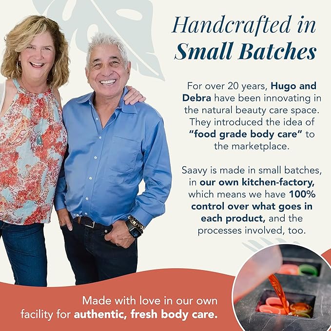 Saavy Naturals Body Wash Tahitian Vanilla Plant-Based Ingredients| Made In USA | Sensitive Skin Body Wash, l Organic & Vegan Formula With Coconut Oil, Shea Butter, And Aloe Vera - 8.5 Fl Oz, 2 Pack