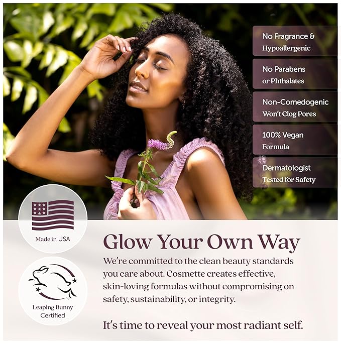 Cosmette Bright Embrace Brightening Eye Cream - Vegan Under Eye Butter for Dark Circles, Bags & Wrinkles with Niacinamide - Natural, Anti-Aging Sensitive Skin Protection for Clean Beauty, 0.5 FL Oz