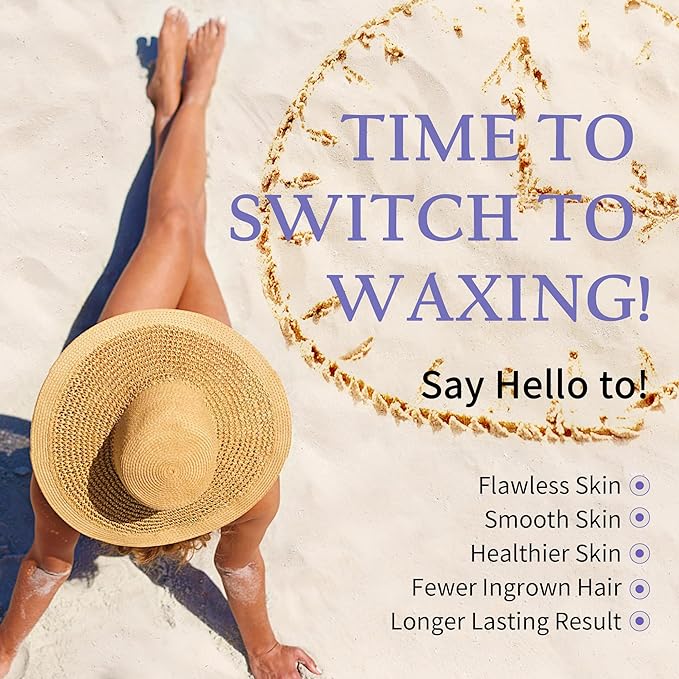 Maxpearl Hard Wax Beads, Pack of 3 Hair Removal Wax Beans Refill - Brazilian, Bikini Waxing, Face, Eyebrows, Underarms, Arms, Chest, Back, Legs - Lavender Formula, 300g