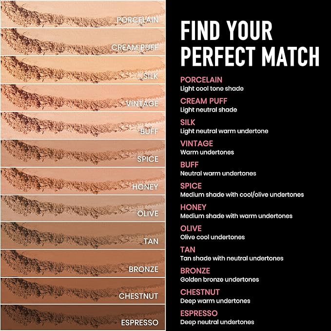 Frankie Rose Cosmetics Powder Foundation – Full Coverage Face Powder For Pores & Imperfections, Evens Out Skin Tone & Shine-Control | 58 Grams (Tan)