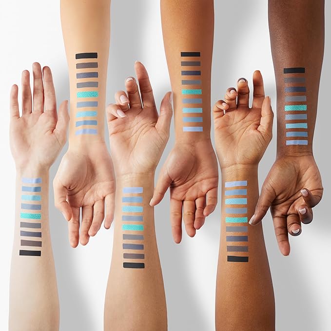 9 Colors Blue Grey Colorful Eyeshadow Palette,Matte Shimmer Navy Blue Sky Blue Grey Eye Shadow Makeup Palettes,Long Lasting Waterproof Eye Makeup Palette