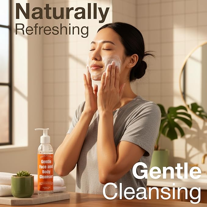 Gentle Face Cleanser with Witch Hazel & Green Tea - Hydrating Facial Wash for Women, Men | Water-Based Daily Facial Cleanser for Oily or Dry Skin | Soothing Hydrating Cleanser for Fresh, Balanced Skin