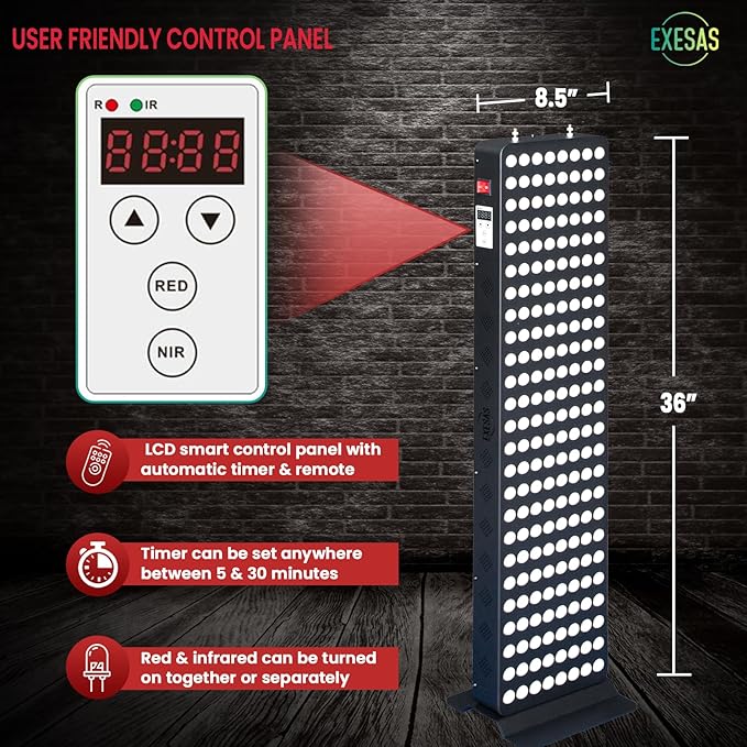 Red Light Therapy Device for Full Body & Face, 660nm & 850nm, Near Infrared Dual-Chip Clinical Grade LED Panel for Beautiful Skin, Weight & Pain Management and Overall Wellness (1000-Watts 200-LED)