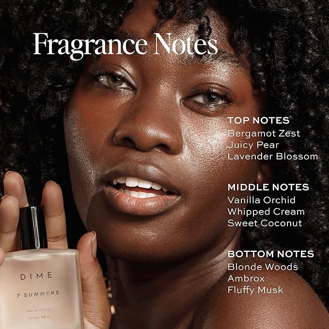 DIME Beauty 7 Summers Perfume for Women, 1.7 oz / 50 ml - Sweet Floral Scent, Clean Fragrance Eau de Toilette, Hypoallergenic