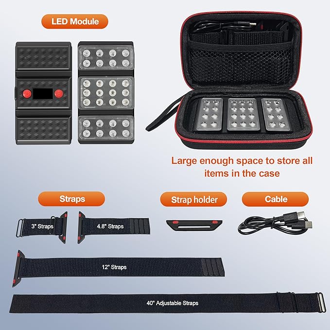 Red Light Therapy Belt, LED 660nm & 850nm Near Infrared Light for Muscle Recovery, Pain Relief, Wearable Wrap –Inflammation, Joint Health & Mobility - Portable & Hands-Free