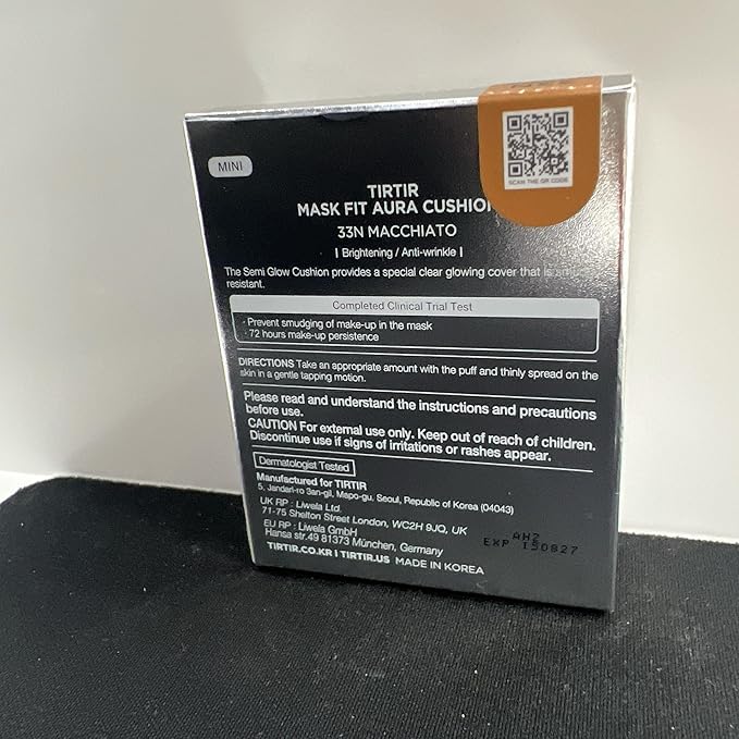 [*Mini Size*] TIRTIR Aura Glow Silver Cushion | Korean Cushion Foundation, (#33N Macchiato, 0.15 Fl Oz)