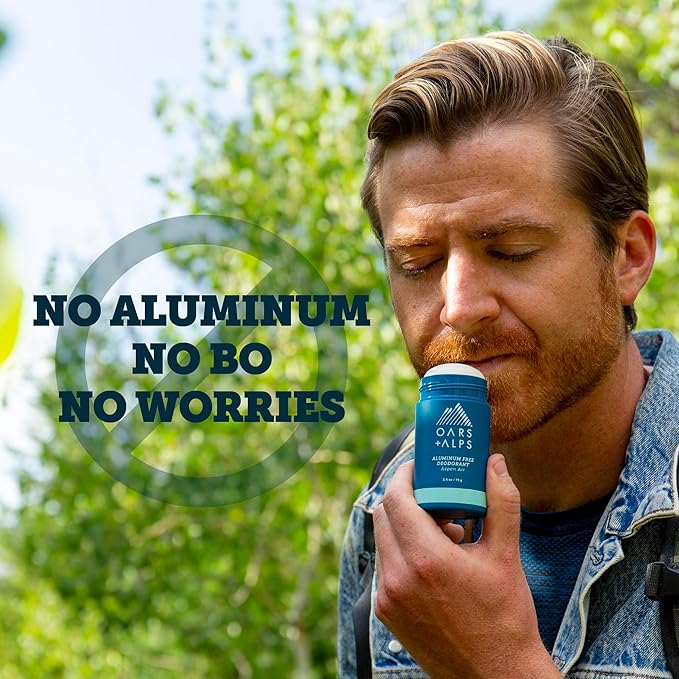 Oars + Alps Deodorant for Men & Women, Aluminum Free Deodorant for Men, Dermatologist Tested, Clean Ingredients, Vegan, Long Lasting, Odor Protection, Aspen Air, 2pk, 2.6oz