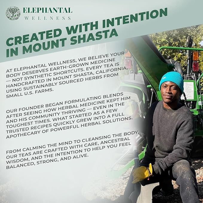 Elephantal Wellness Premium Inflammation Herbal Tea | Comfort & Mobility Blend with Turmeric, Boswellia, White Willow Bark & Ginger | Handmade, Non-GMO, Caffeine-Free Loose Leaf, 4oz, 40 Servings