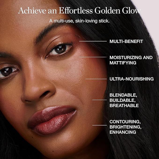 Ogee Sculpted Face Stick (TOPAZ - MATTE ROSY PEACH) Certified Organic Blush Stick - Multi-Use Cream Blush & Highlighter Stick