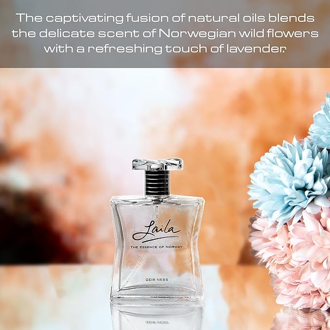 Geir Ness Laila Eau de Parfum Spray - Long Lasting Fresh, Airy and Clean Fragrance for Women - Blend of Fruity and Floral Scent (1.7 oz)