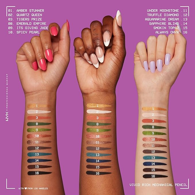 NYX PROFESSIONAL MAKEUP Mechanical Eye Pencil, Vivid Rich Mechanical, Creamy Retractable Eyeliner - Sapphire Bling, Deep Blue Eyeliner