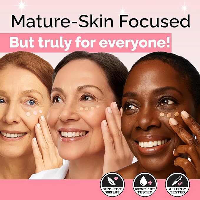 Elizabeth Mott Thank Me Later Under Eye Brightener & Primer – Hydrating Color Corrector for Dark Circles – Lightweight Concealer Base for Mature Skin, Medium Shade 5ml