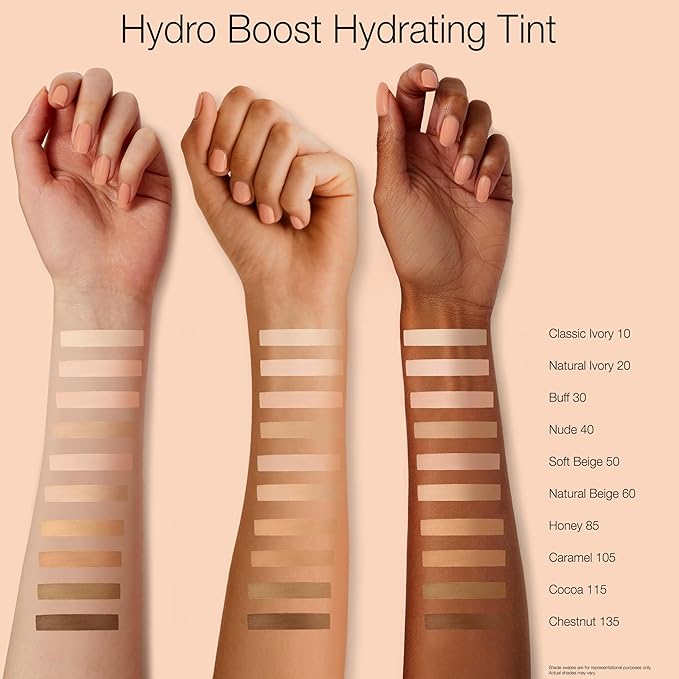 Neutrogena Hydro Boost Hydrating Tint Foundation Makeup for Dry Skin, with Hyaluronic Acid, Lightweight Oil-Free Water Gel, Non-Comedogenic 10 Classic Ivory, 1.0 fl. oz