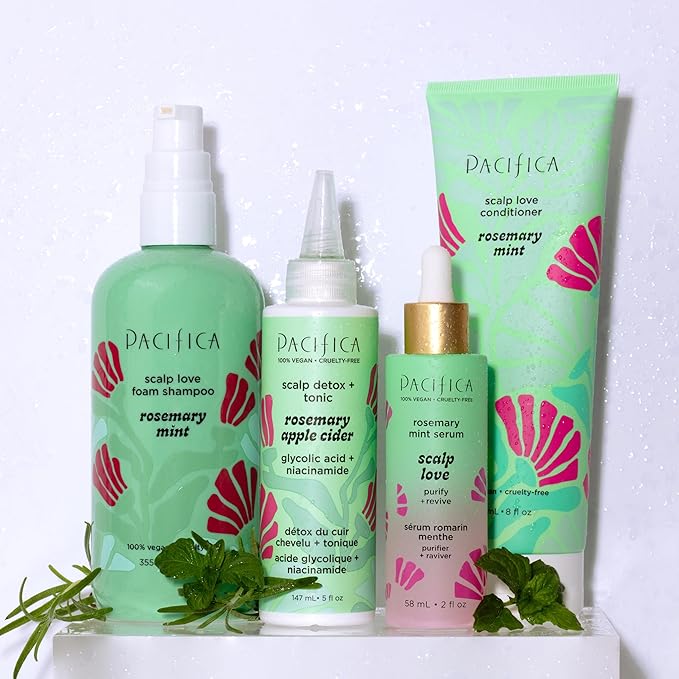 Pacifica Rosemary Mint Scalp Detox Shampoo – Clarifying Shampoo for Dry Flaky Scalp, Removes Buildup & Excess Oil, Invigorating Rosemary + Mint Clean Beauty Vegan Dermatologist Tested