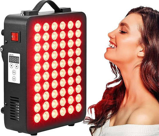 Red Light Therapy for Body 660/880 Panel, Near Infrared Light Therapy Panel, 60 Dual Chip LED Device with 300W of Power, Ideal for Face, Body, Improve Sleep, Skin Health, Includes Hanging Kit & Handle