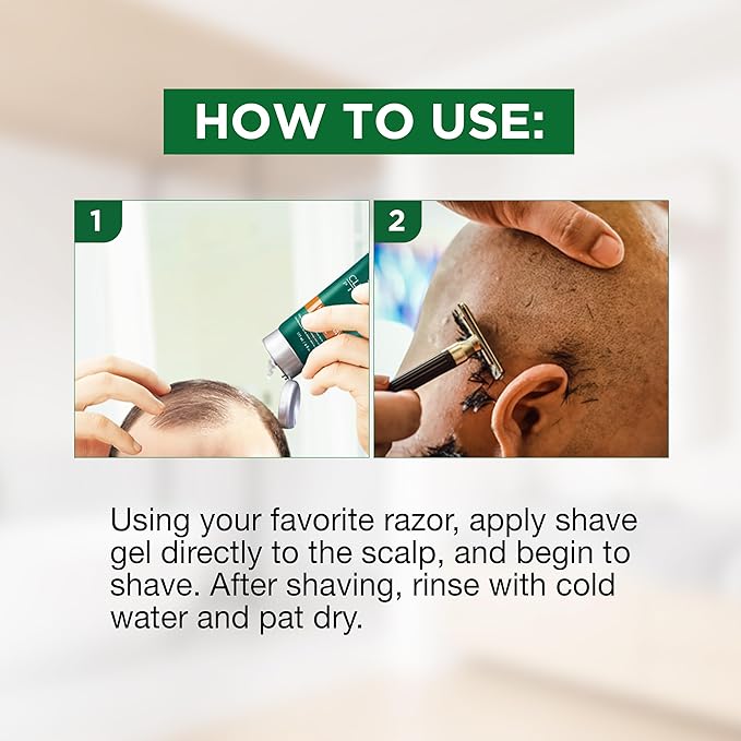 Clubman Pinaud Head Shave Gel for Men – Clear Moisturizing Shaving Gel for Men, Hydrating Facial Hair for Sensitive Skin, Barber Supplies, 6 fl oz