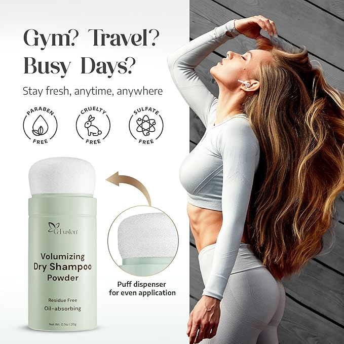Volumizing Dry Shampoo Powder - Refreshes Hair, Absorbs Oil, Boosts Volume, Leaves No Residue, Features Innovative, Non Aerosol Dry Shampoo for Active and Travel Size Shampoo Lifestyles