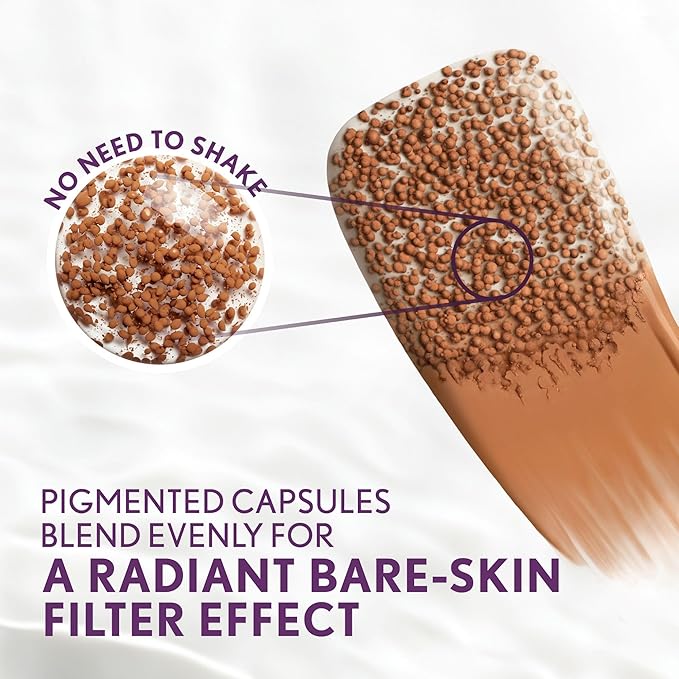 Covergirl Simply Ageless 70 Rich Foundation, Blending Brush - Skincare Makeup with Bakuchiol & Tranexamic Acid, Sheer Tint, 1oz