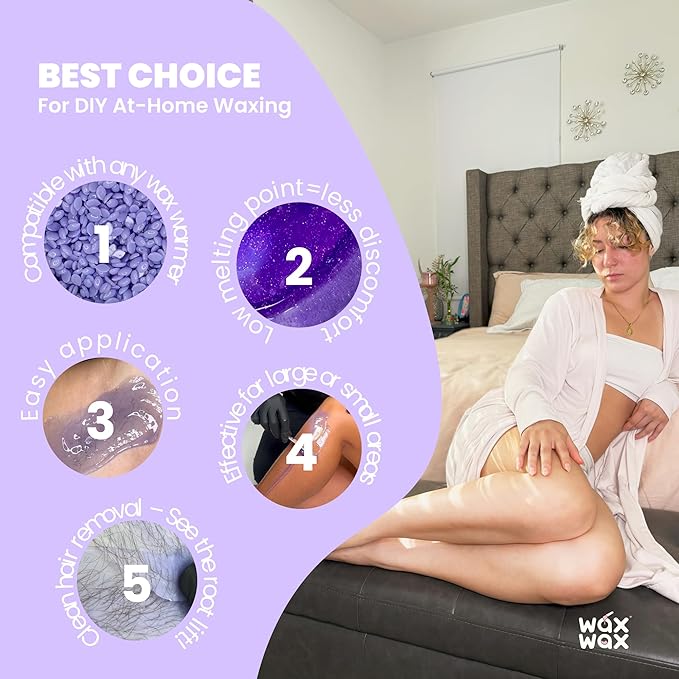 Orchid Hard Wax Beads | Facial Wax for Ultra Sensitive Skin | Rosin-Free, Hypoallergenic, Strip-Free | Low Melting, Cruelty-Free & Eco-Friendly Waxing Beads | Made In Italy - 1.1lb