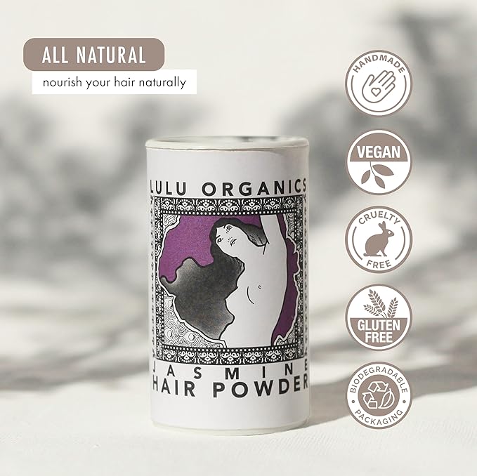 Dry Shampoo Powder for Dark, Blonde and Oily Hair, All Natural Body & Hair Powder for Women and Men, Paraben & Talc free No White Cast Synthetic Fragrance, Travel Size, Jasmine -1oz