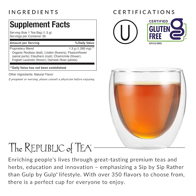 The Republic of Tea - Get Relaxed No.14 Tea for Relieving Stress Tea, 36-Count
