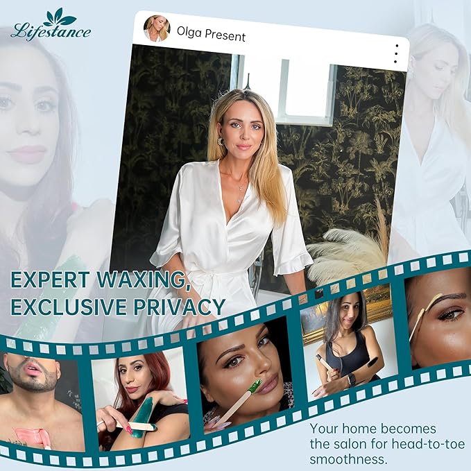 Lifestance 2.5lb Wax Beads Kit, Chamomile Hard Wax Beans For Hair Removal Brazilian Bikini Face, Painless Waxing for Fine Coarse Hair Women Men Large Refill for Wax Warmers at Home