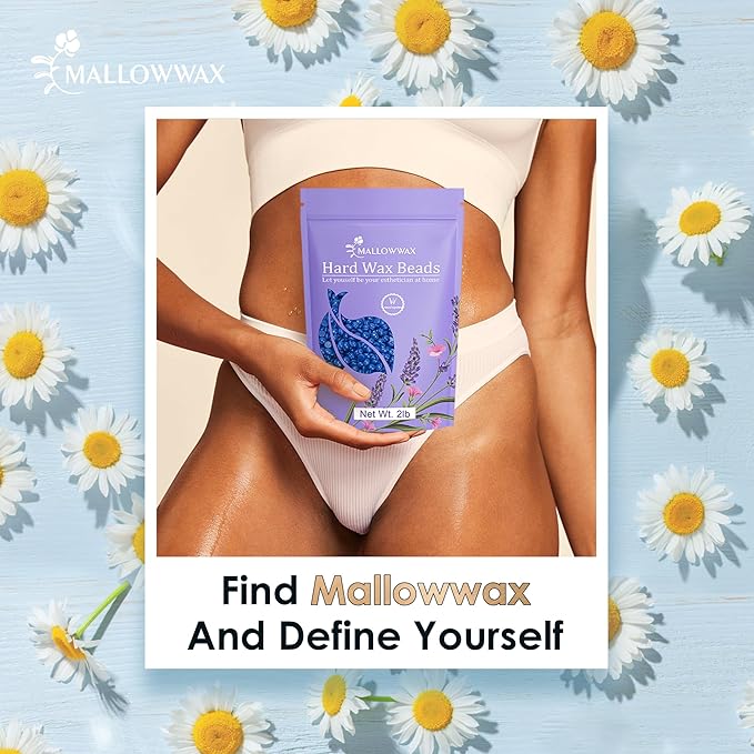 Hard Wax Beads, 2LB Blue Wax for Full-Body Hair, Strong Grip for Thick Hair Removal, Waxing for Legs, Arms, Chest & Back, No Strips Needed, Easy to Use at Home or Salon