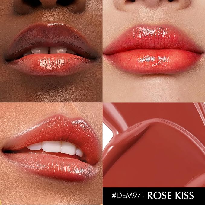 Nude Red Lipstick for Women Hydrate Lipstick Glossy Moisture Lip Gloss Sheer-Medium Coverage Shine Tinted Lip Balm for Dry Lips, DM97 Rose Nude