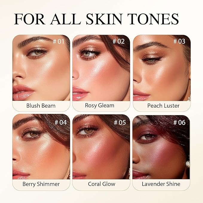 Luminous Blush Powder-Multi-Use Formula, Ultra-Fine & Smooth, Longer-Lasting Wear with Natural Luminous Glow (02#)