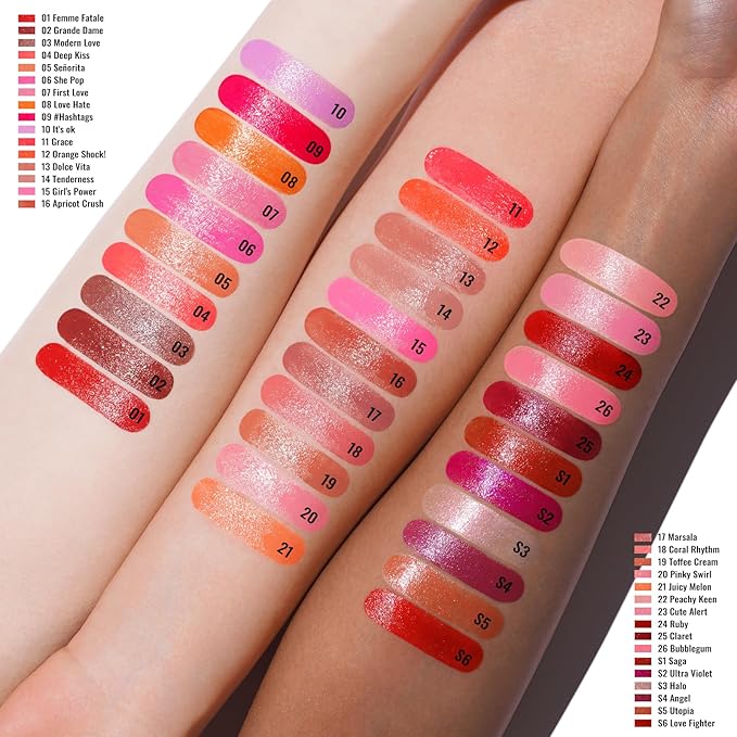 Oulac Glossy Pink Lipstick Set, Moisturizing Lip Stick Glossy Solid Shine Lip Gloss, Sheer Shine Juicy Finish, Lightweight and Hydrating Formula for Dry Lip Care, Vegan G17+18+21