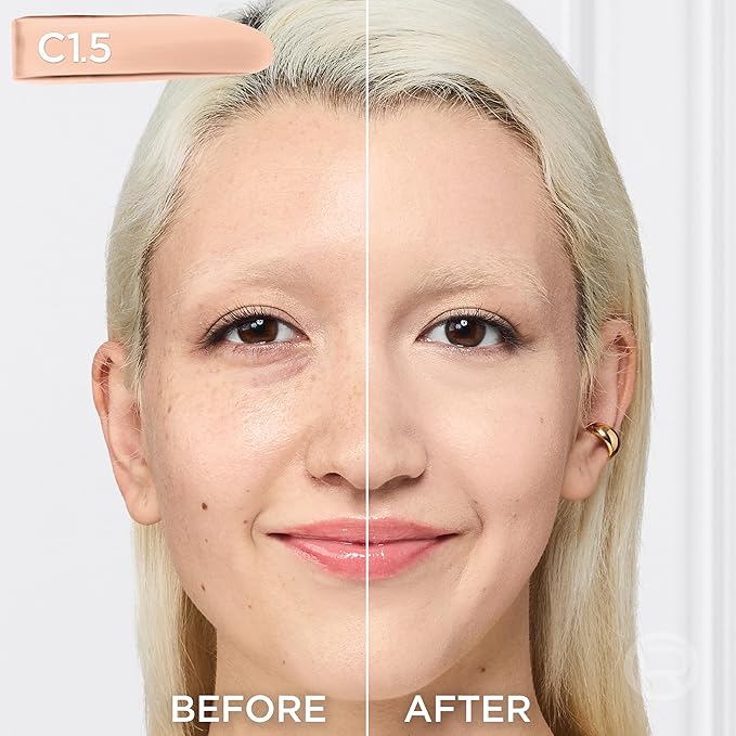 L'Oreal Paris True Match Super-Blendable Foundation, Medium Coverage Liquid Foundation Makeup, C1.5, Light, 1 Fl Oz