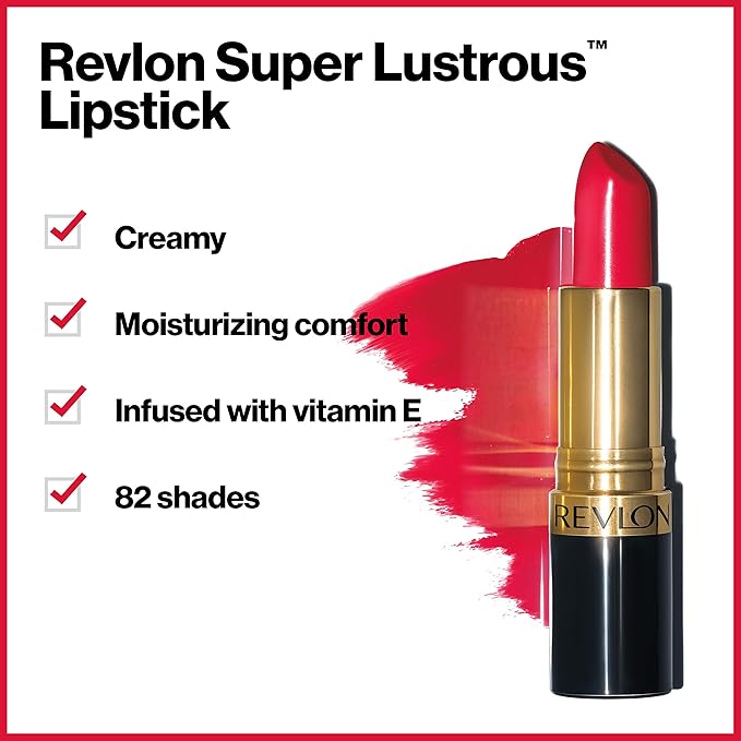 Revlon Super Lustrous Lipstick, Creamy Formula For Soft, Fuller-Looking Lips, Moisturized Feel, 467 Plum Baby, 0.15 oz