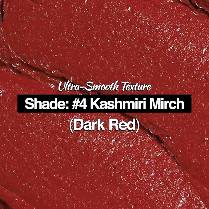 NOURISH MANTRA Creamy Matte Lipstick - Kashmiri Mirch | Non-drying, Highly Pigmented | Matte Finish | Enriched with Castor Oil & Vitamin E | Lipstick for Women | 4 g