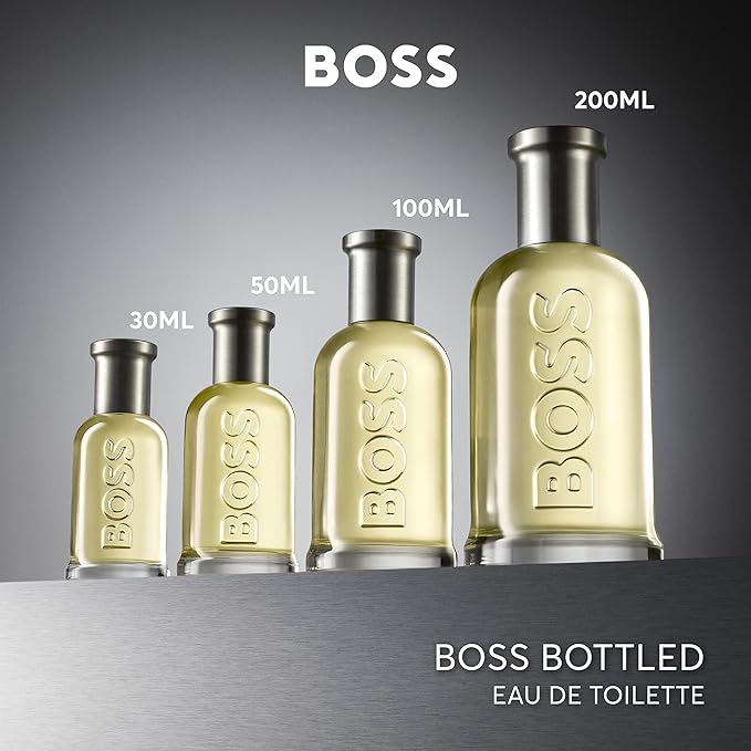 Hugo Boss Bottled Eau de Toilette – Woody Men's Cologne – With Notes of Apple, Cinnamon & Wood – Long Lasting Fragrance