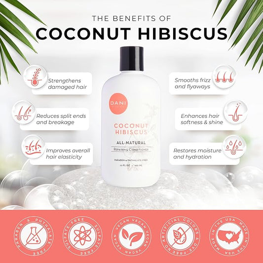 Naturals Conditioner – Coconut Hibiscus, Strengthening & Hydrating for Dry or Damaged Hair, Lightweight & Nourishing, Vegan & Color-Safe, 12 oz