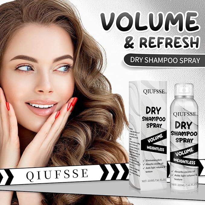 Dry Shampoo Spray,Volumizing Dry Shampoo for Women & Men,Absorbs Excess Oil,Instant Refresh Hair,Contains Rice Starch,Replenishes Hair Keratin,Nourishes Hair Roots,7.61 oz