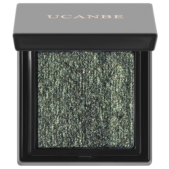 UCANBE Glass Single Eyeshadow Palette, Highly Pigmented Glitter Eye Shadow Powder, Professional Long-Lasting Waterproof Makeup Palette
