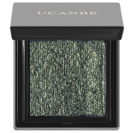 UCANBE Glass Single Eyeshadow Palette, Highly Pigmented Glitter Eye Shadow Powder, Professional Long-Lasting Waterproof Makeup Palette