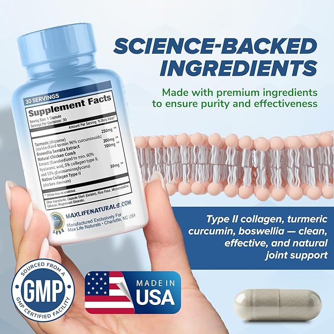 ArthroFlex Advanced Joint Health Supplement – 30 Capsules - Vital Joint Supplements for Women and Men, Type II Collagen Cartilage Supplement, Made in USA Health Care Supplements