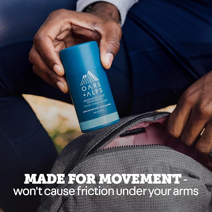 Oars + Alps Deodorant for Men & Women, Aluminum Free Deodorant for Men, Dermatologist Tested, Clean Ingredients, Non Toxic, Vegan, Long Lasting, Odor Protection, Fresh Ocean Splash, 3pk, 2.6oz