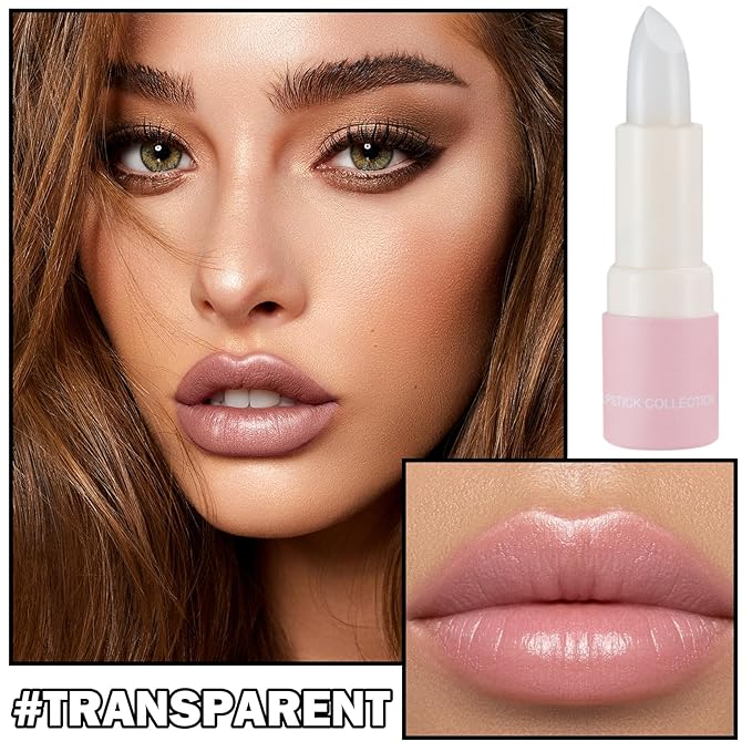 Matte Nude Lipstick Silky Velvet Lip Gloss Nude Lip Stain Paper Tube Lipsticks Non-Stick Cup, Waterproof Long Lasting Matte Lipstick for Women Daily Professional Lip Makeup-01 Clear