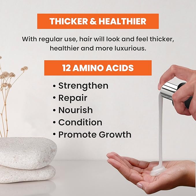 Mokita Naturals Conditioner with Biotin, ProVitamin B5 and Amino Acids for Repair Treatment and Deep Moisturizing for All Hair Types - Detangle, Protect and Support New Hair Growth - 8.5 Ounces